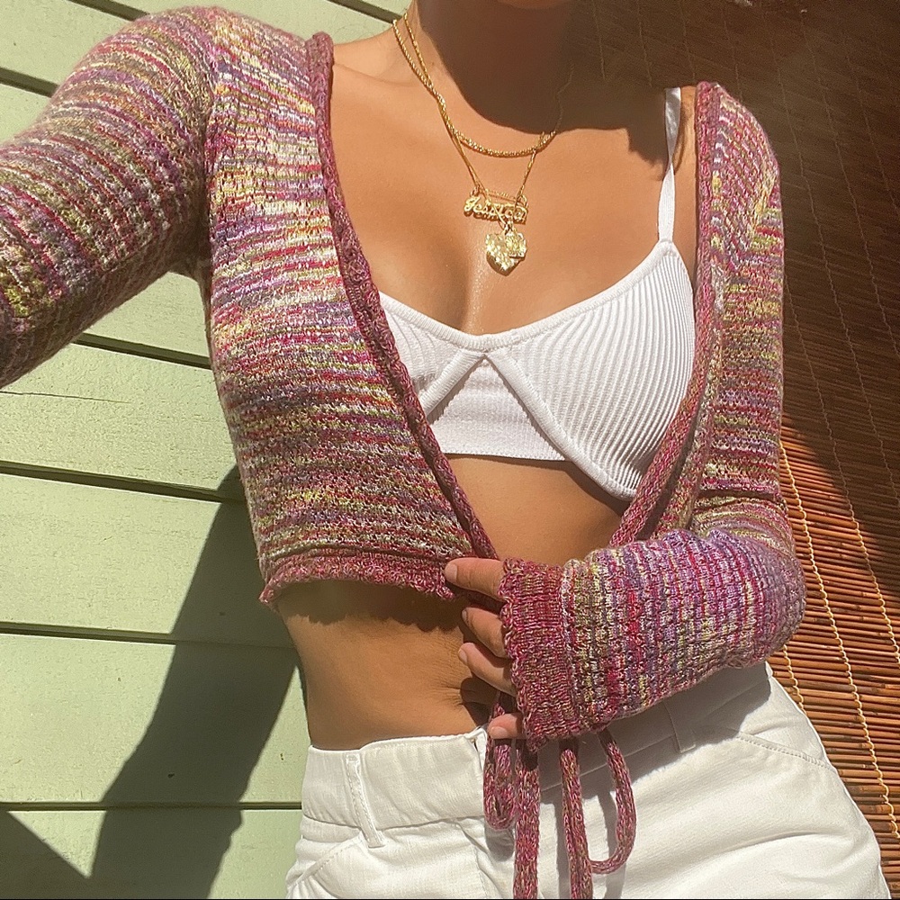 crop knit cardigan // dkny